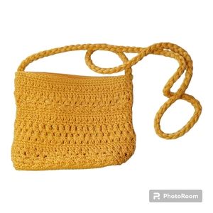 Yellow Knit Small Crossbody Purse
